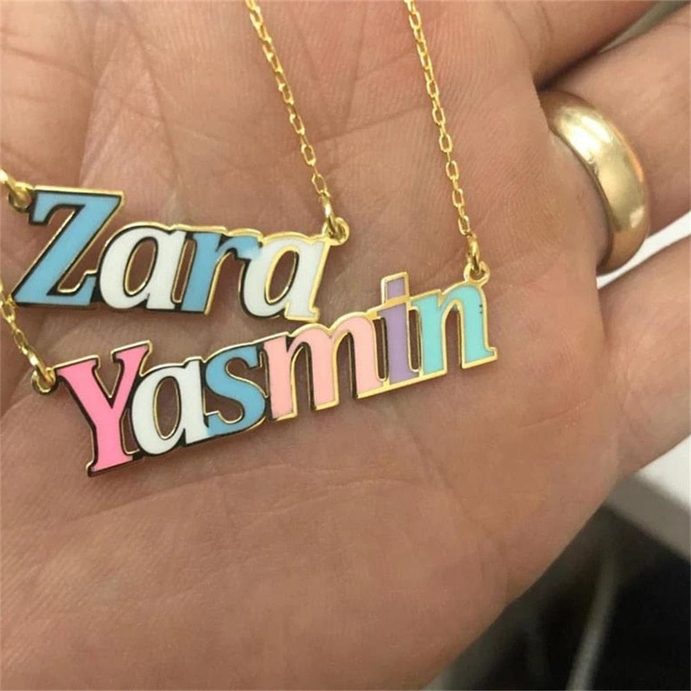 Enamel Name Necklace