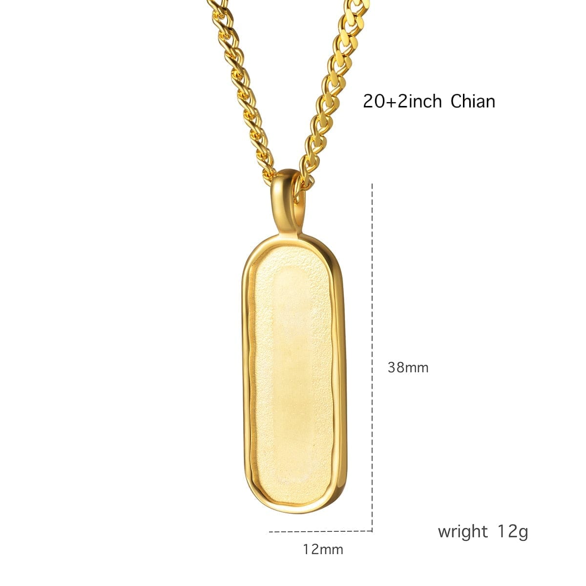 Premium Custom Engraved Bar Necklace Pendant With Rounded Edges