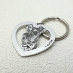 Custom Pet Heart Photo Keychain For Cats Or Dogs