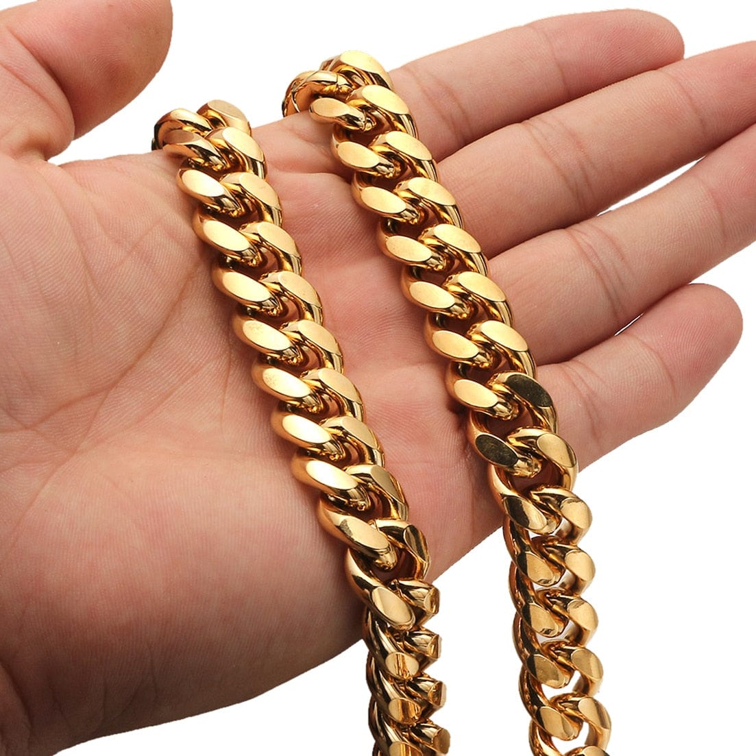 Gold Miami Cuban Link Chain Necklace For Men Or Unisex - 6mm/8mm/10mm/12mm/14mm