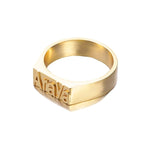 Custom Unisex Name Ring With Embossed Lettering