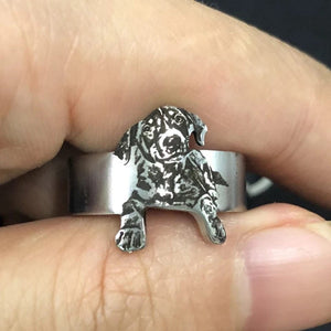 Pet Memorial Ring With Engraving & Photo - One Size Fits All
