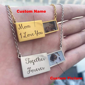 Personalized Engraved Pullout Photo Necklace