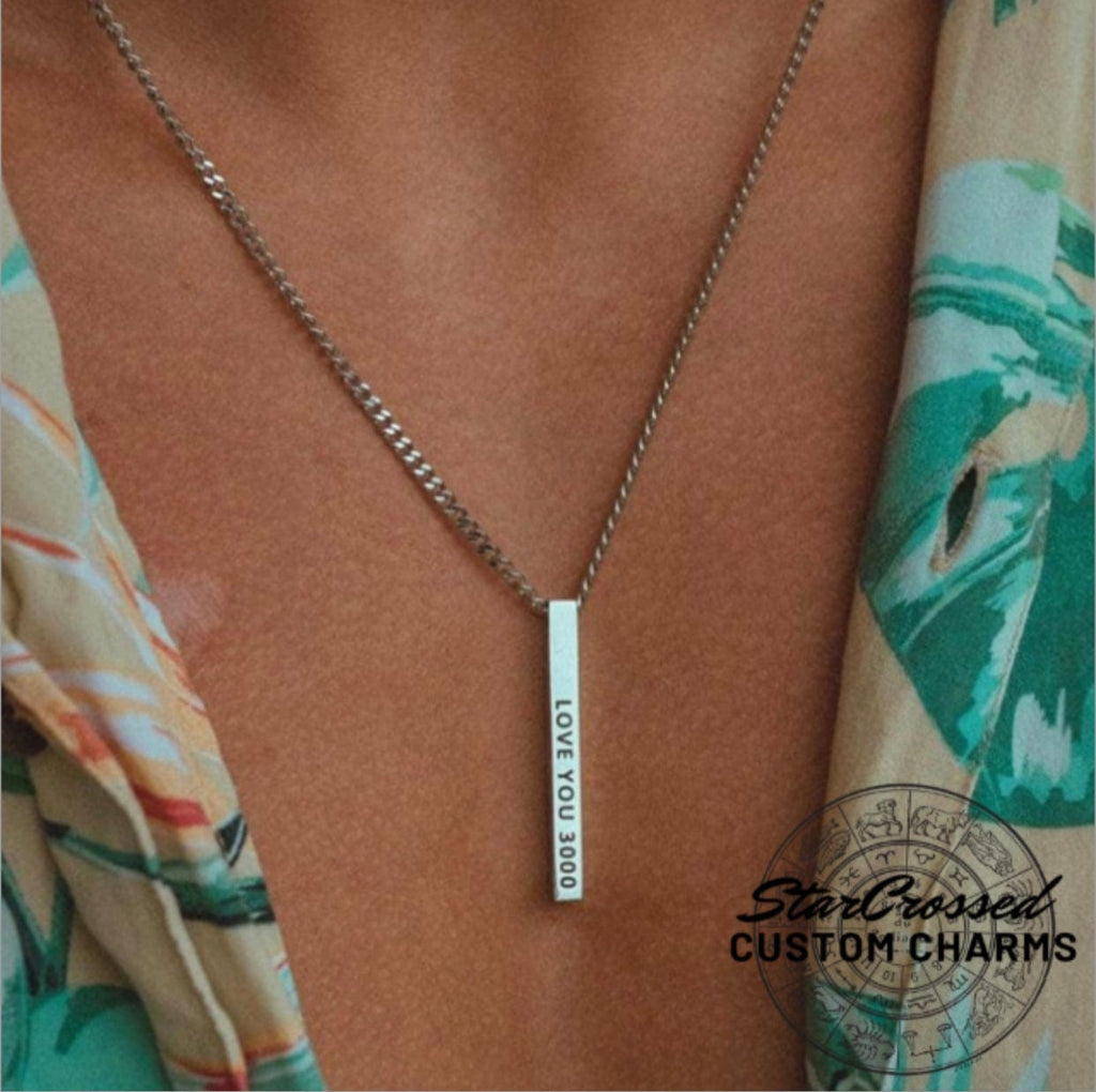 Bar Necklace With Custom Engraving