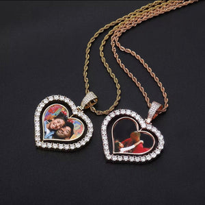 Gold Heart Photo Necklace