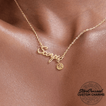 Collar y símbolo del zodiaco con placa de identificación 