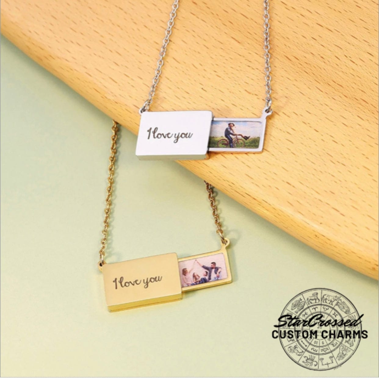 Personalized Engraved Pullout Photo Necklace