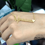 Collar con colgante de fecha de nacimiento con latido del corazón personalizado - oro, oro rosa, plata