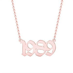 Birth Year Necklace - Gold, Rose Gold, Silver