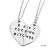 2 Piece "Best F'king B*****s" Pendant Friendship Necklace