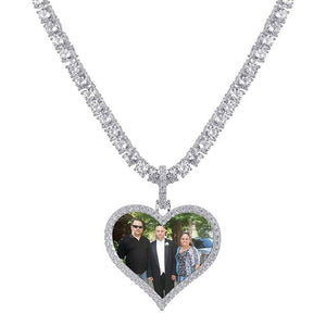 Custom Heart Shaped Picture Pendant Necklace