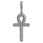 Collar con colgante de cruz Ankh egipcia con circonitas AAA - Oro, Plata 