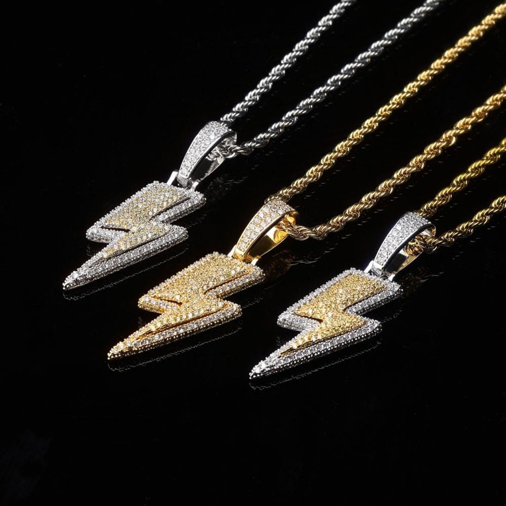 Double Layer Lightning Bolt Pendant