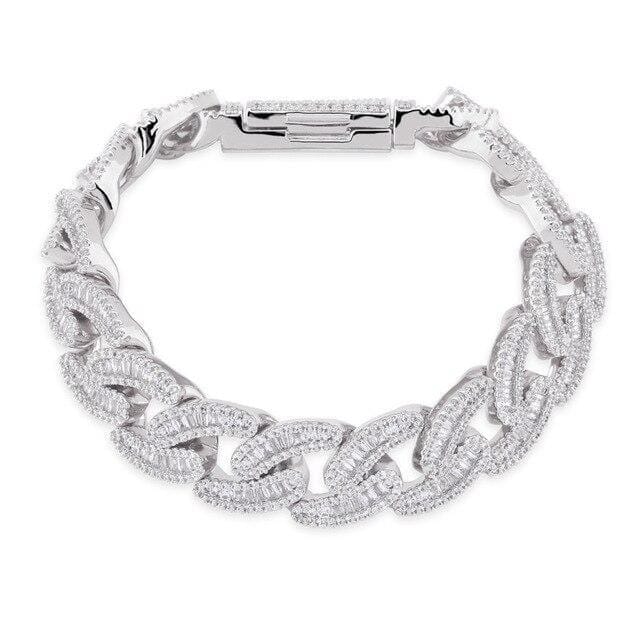 Men's 14mm Miami Cuban Link Bracelet With AAA Baguette CZ