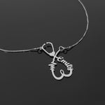 Custom Nurse Necklace With Name, Heartbeat & Stethoscope Pendant