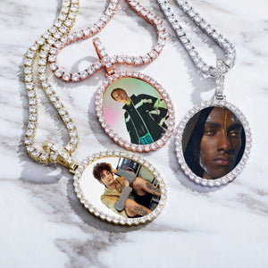 Custom Oval Picture Pendant Necklace - Gold, Rose Gold, White Gold