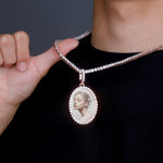 Custom Oval Picture Pendant Necklace - Gold, Rose Gold, White Gold