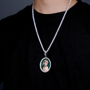 Custom Oval Picture Pendant Necklace - Gold, Rose Gold, White Gold