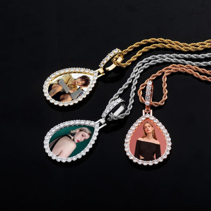 Custom "Tear Drop" Picture Pendant Necklace