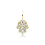 Hamsa Hand Of Fatima Pendant - 100% 925 Sterling Silver