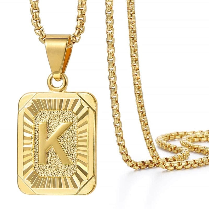 Gold Initial Pendant Necklace