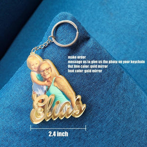 Personalized Laser Cut 2D Picture & Name Keychain