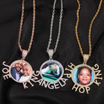 Custom Picture Pendant Necklace With Name Or Text