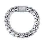 10MM Heavy Miami Cuban Link Bracelet With Iced Clasp