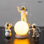 3 Piece Astronaut Action Figures and Moon - Room Decor