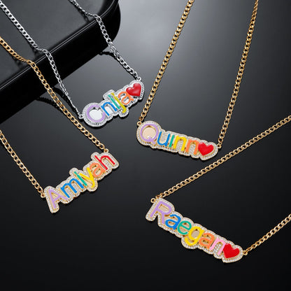 Collar personalizado con nombre de arcoíris para niños