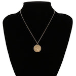 Vintage Carved Coin Pendant Necklaces