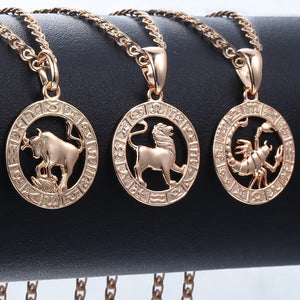 Rose Gold Unisex Zodiac Pendant