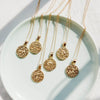 Collar de zodiaco estilo moneda de oro 
