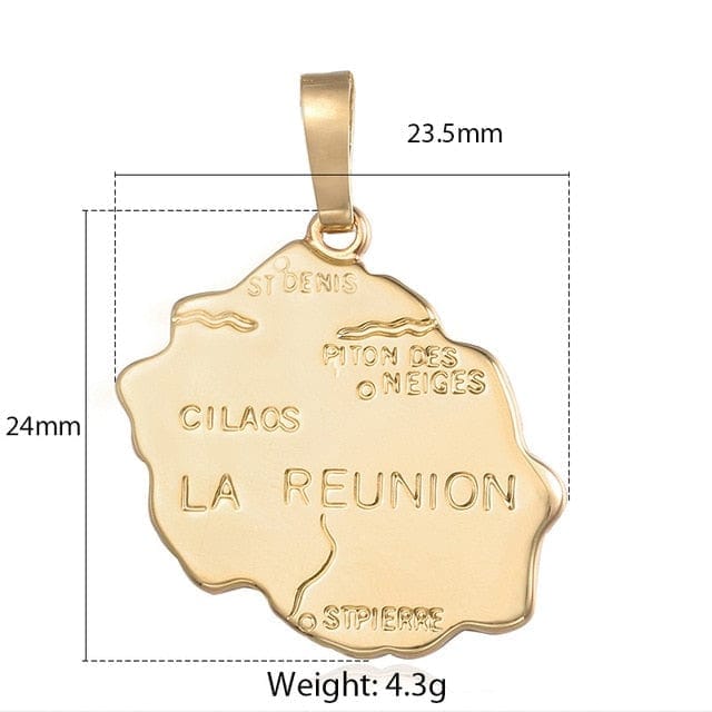 Champagne Yellow Gold Country/Map Pendants