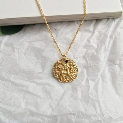 Sumerian Gold Coin Constellation Pendant/Necklace
