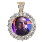 Custom Photo Pendant Necklace With Bouquet Style Setting
