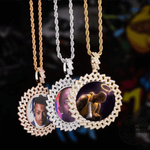 Custom Photo Pendant & Necklace With Cuban Link Frame - Gold, Rose Gold, White Gold