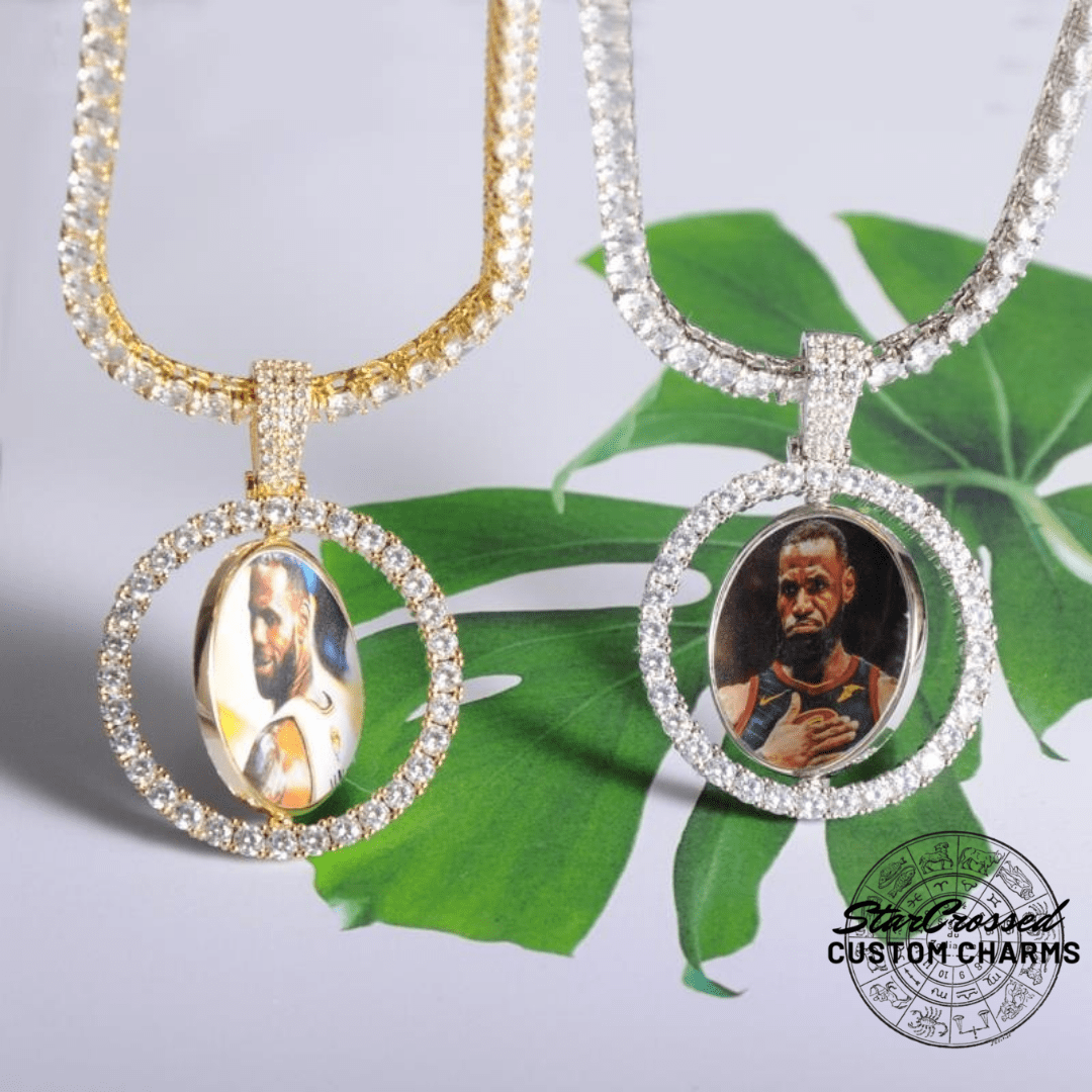 Two-Sided Rotating Custom Photo Pendant & Necklace (Small Frame)