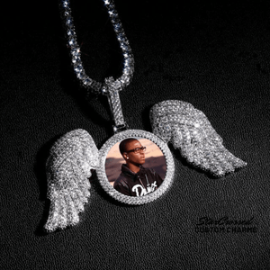angel wings custom photo pendant necklace