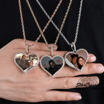 Custom Heart Picture Pendant Charm Necklace