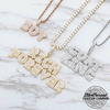 Colgante personalizado de letras baguette con collar de cuerda, cubano o tenis
